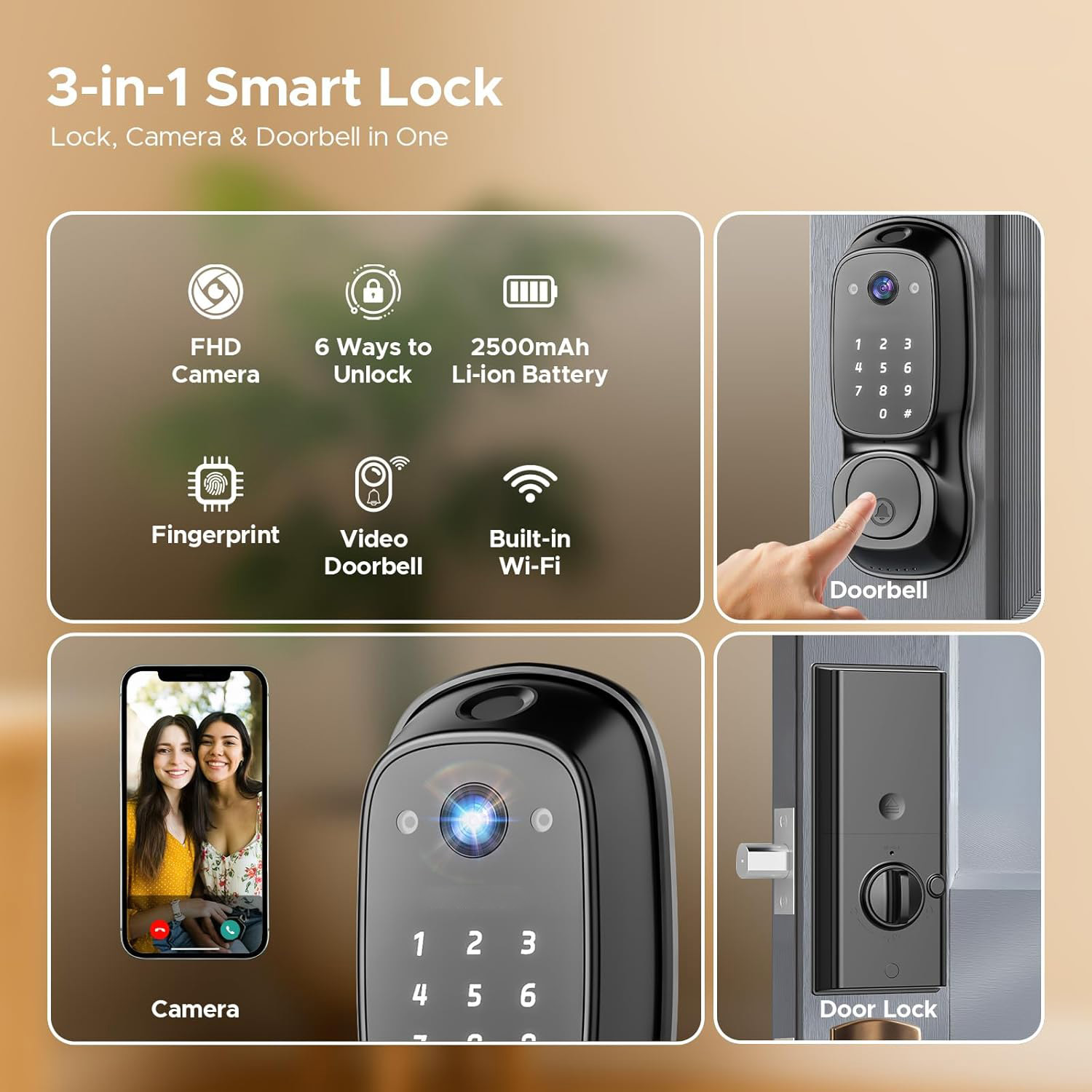 Tuya Wifi Smart Door Lock ‎Cam - Electronics & Gadgets Charging Gocable 8 In 1 Edc 100W Cable 评论和价格